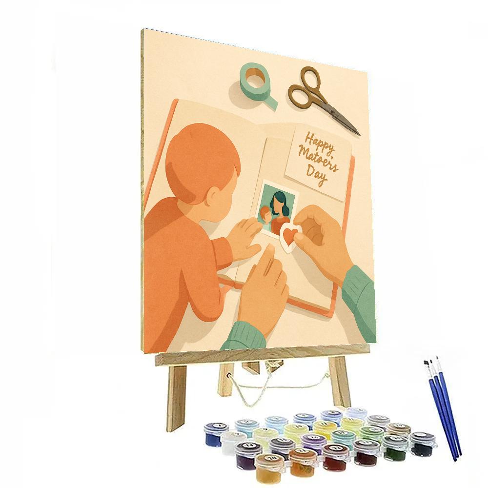 Mothers Day Keepsake Scrapbook Spread paint by numbers