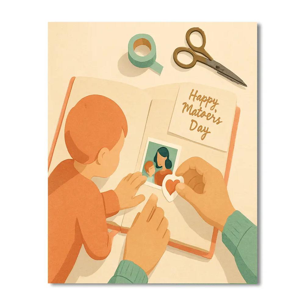Mothers Day Keepsake Scrapbook Spread paint by numbers