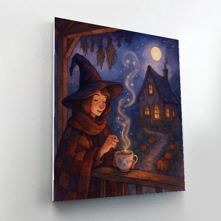 Witchs Cottage Tea Steam Constellations paint by numbers
