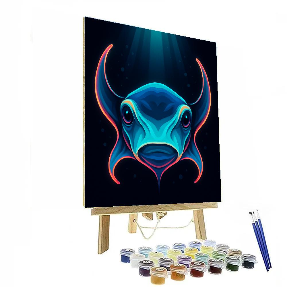 Neon Reef Manta Gaze Paint by numbers kits