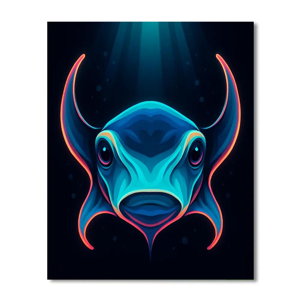 Neon Reef Manta Gaze Paint by numbers kits