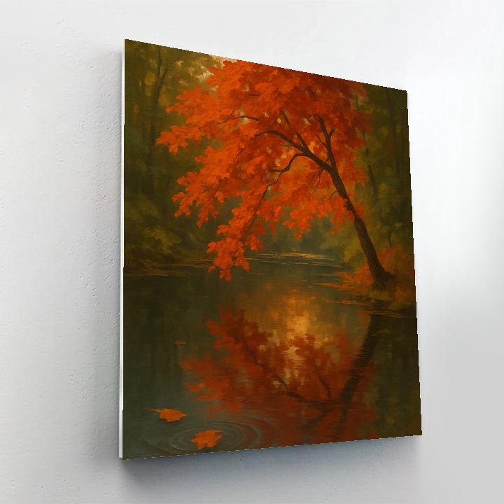 Autumn Maple Mirror Pond Numbered painting kits