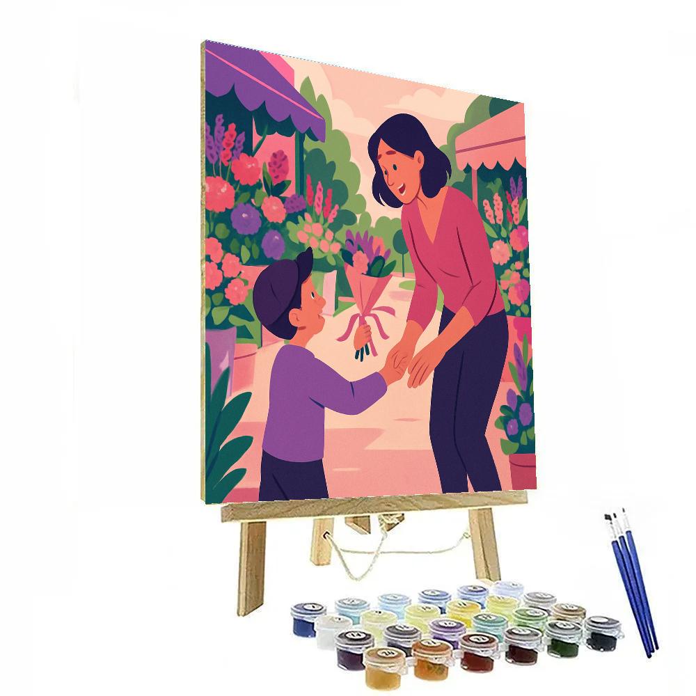 Flower Market Thank You Walk Number painting