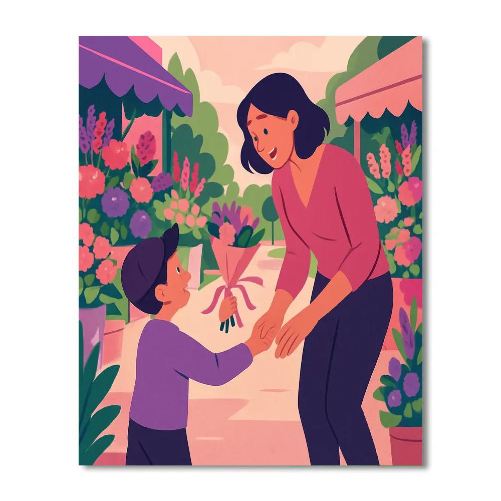 Flower Market Thank You Walk Number painting