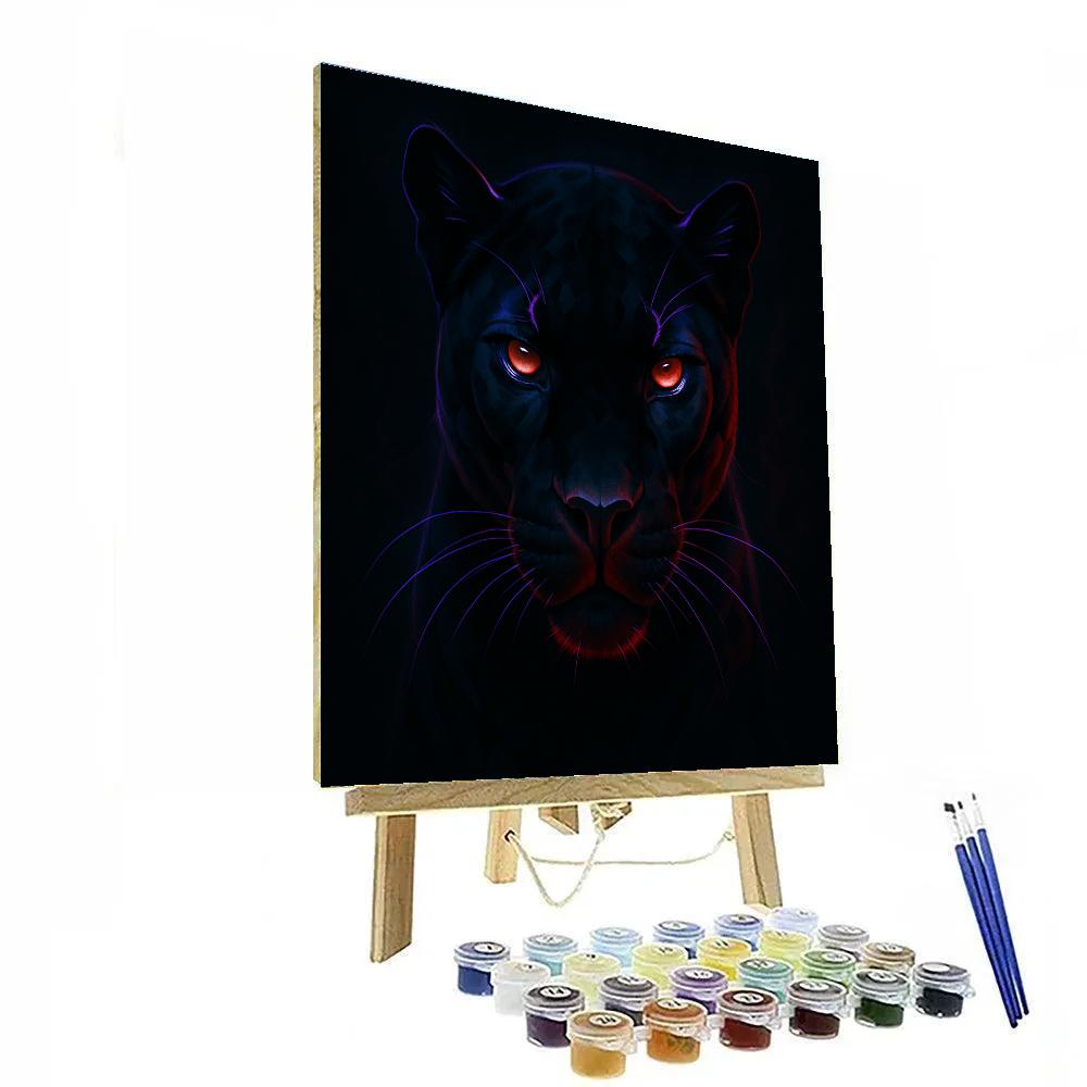 Midnight Ember Panther Lock paint by number