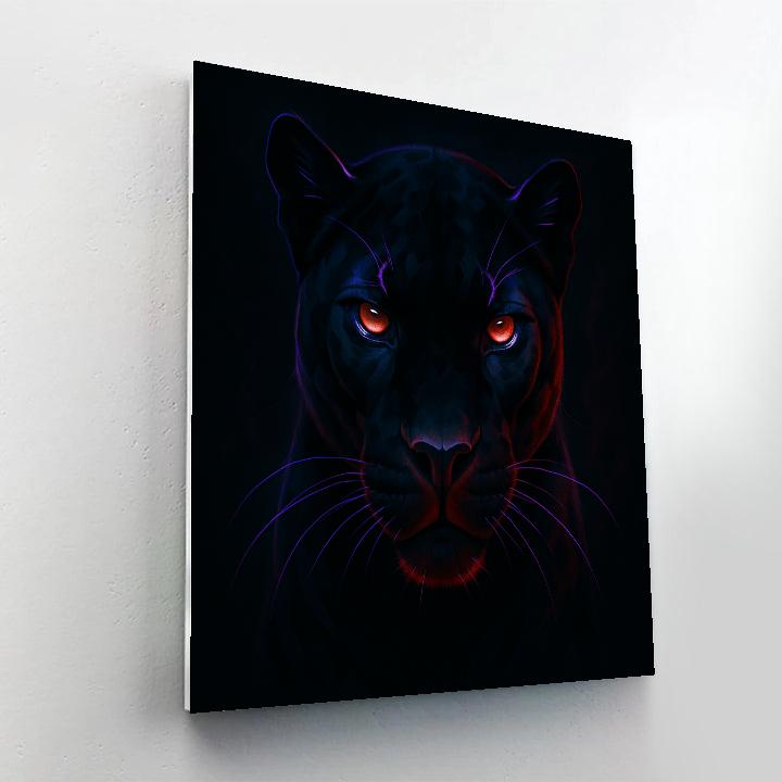 Midnight Ember Panther Lock paint by number
