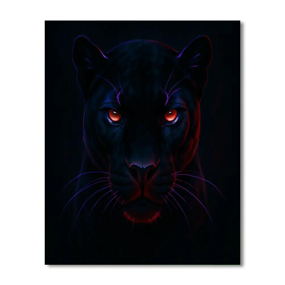 Midnight Ember Panther Lock paint by number