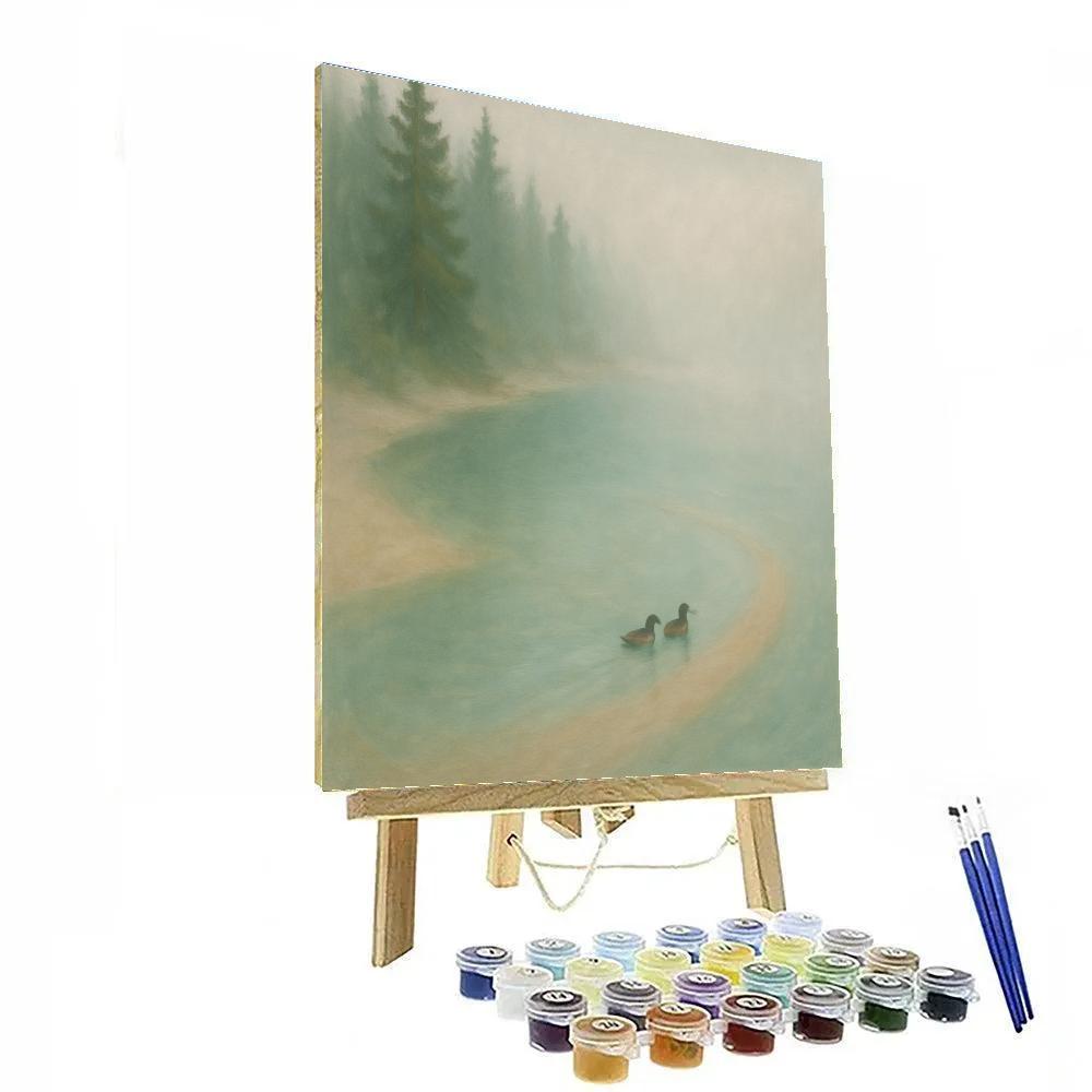 Misty Pine Inlet with Hidden Sandbar - DIY Painting By Numbers Kit