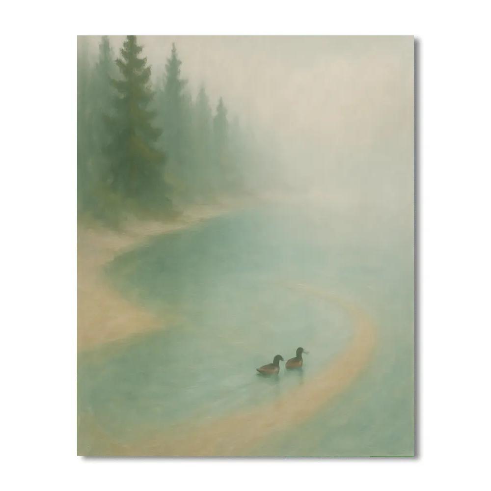 Misty Pine Inlet With Hidden Sandbar Number paintingMisty Pine Inlet with Hidden Sandbar - DIY Painting By Numbers Kit - Image 3