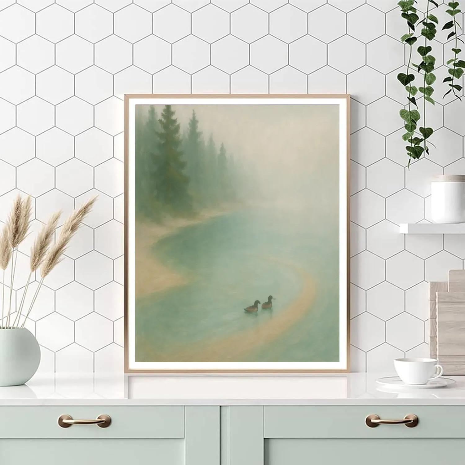 Misty Pine Inlet With Hidden Sandbar Number paintingMisty Pine Inlet with Hidden Sandbar - DIY Painting By Numbers Kit - Image 4