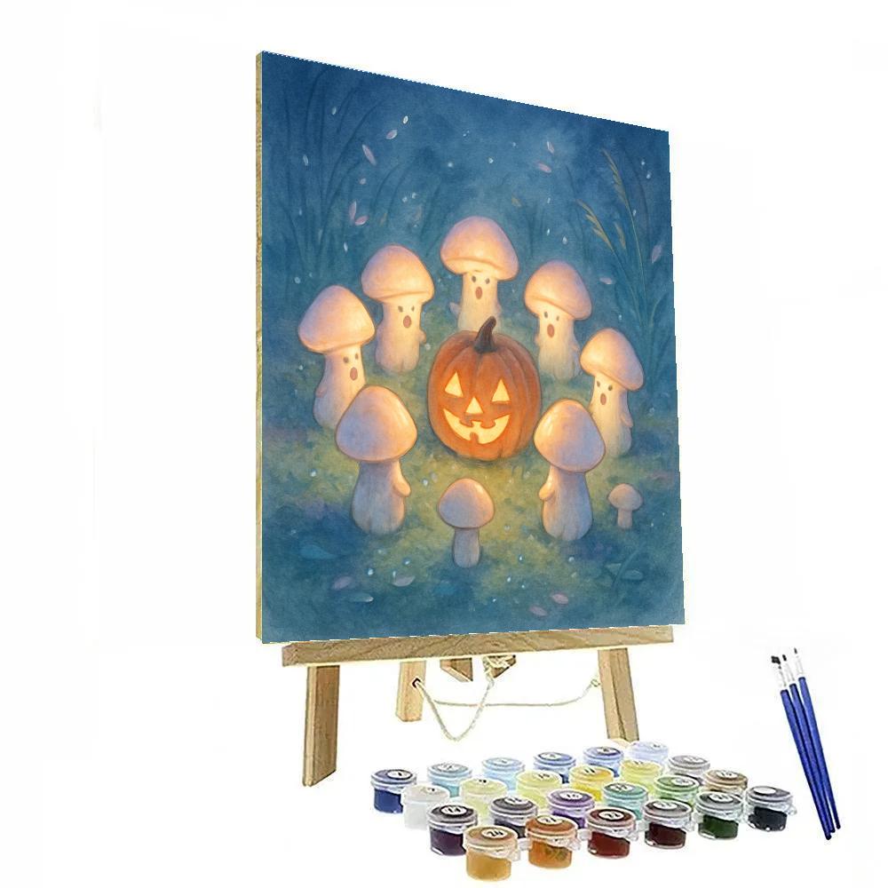 Enchanted Moon Garden With Singing Mushrooms painting number kit