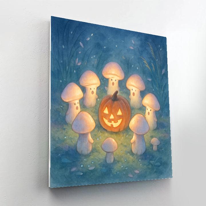 Enchanted Moon Garden With Singing Mushrooms painting number kit