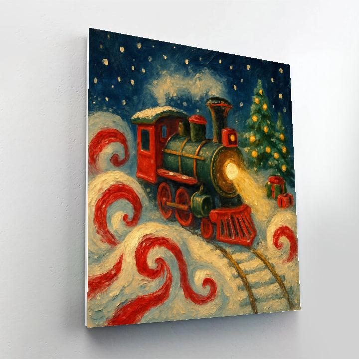 Toy Train Through The Peppermint Snowdrifts Paint by numbers kits