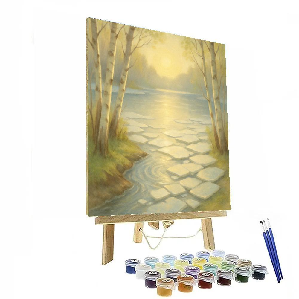 Spring Thaw Reflections At The Birch Cove Number painting