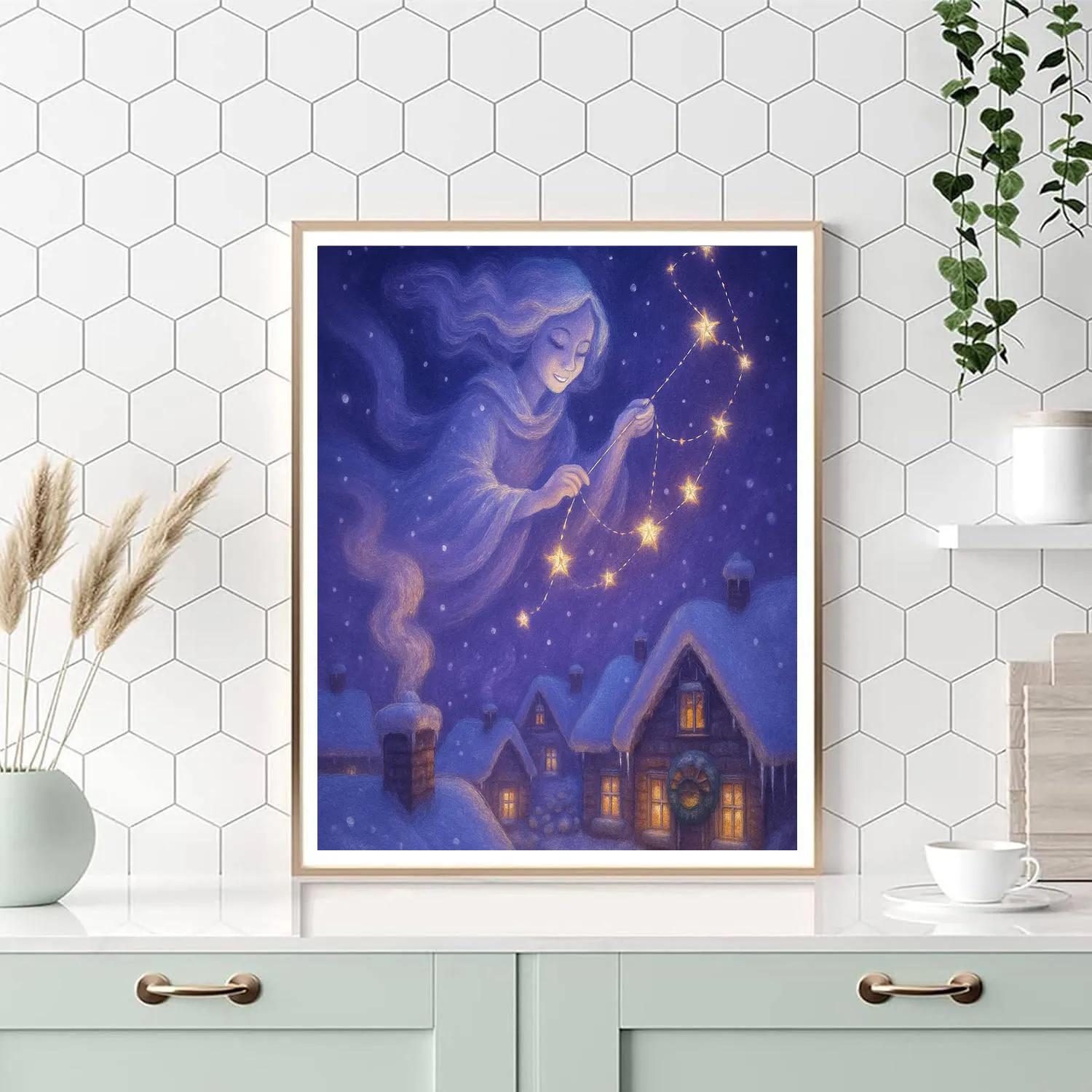 The Star Stitcher Above The Rooftops Number painting