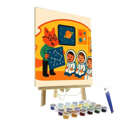 Comet Classroom With The Star Map Fox Paint by numbers art