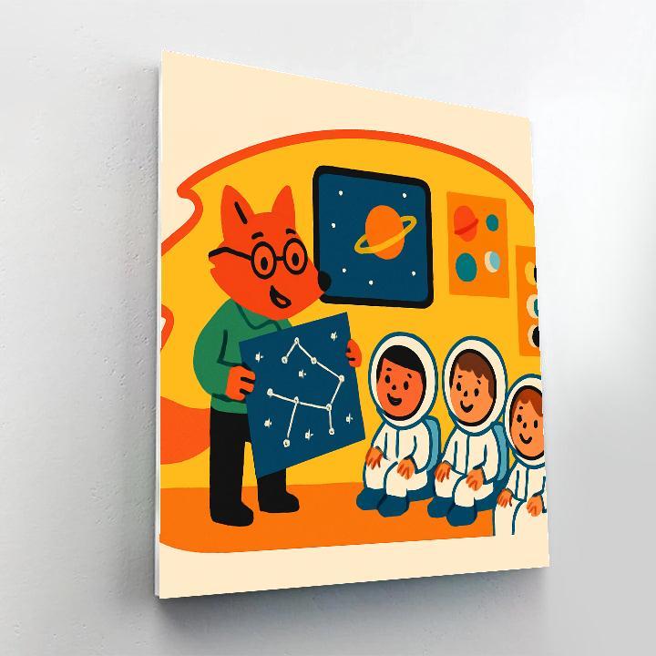 Comet Classroom With The Star Map Fox Paint by numbers art