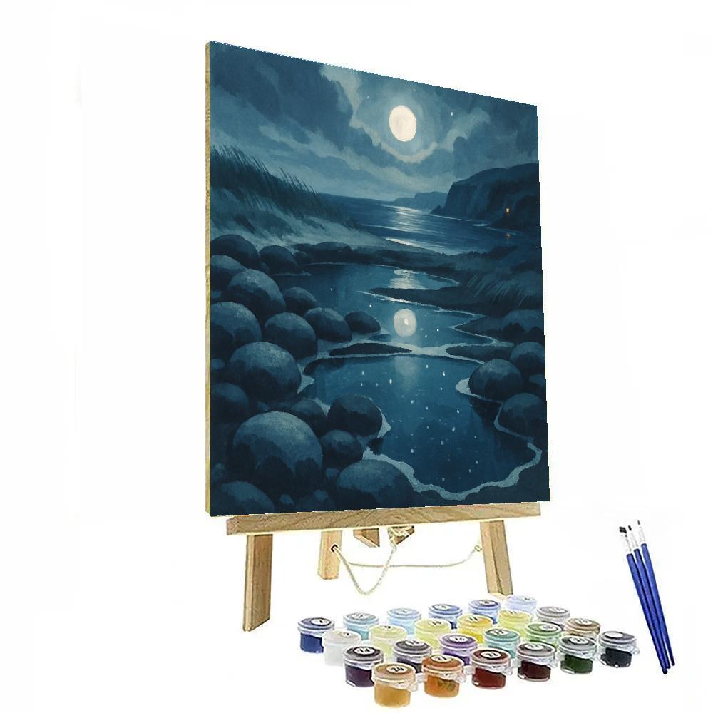 Lantern Glow Above The Winter Tide Pools paint by numbers