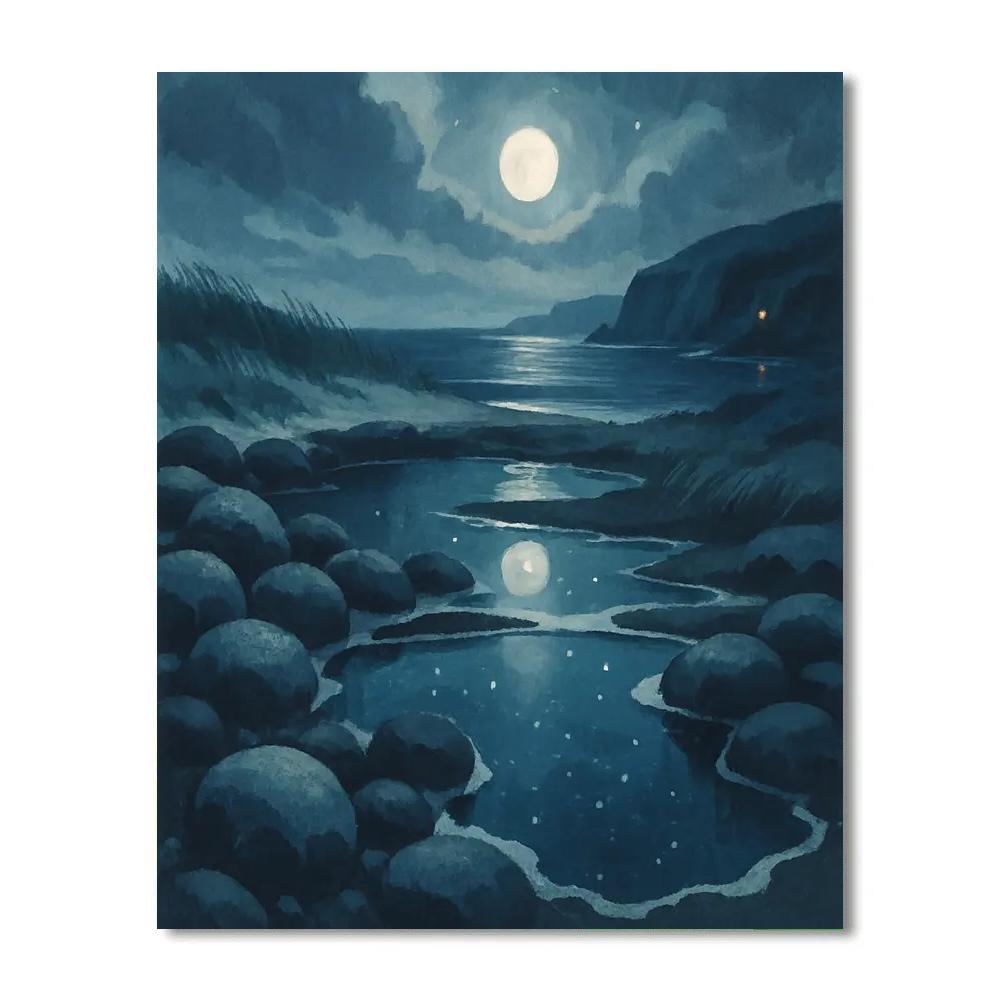 Lantern Glow Above The Winter Tide Pools paint by numbers