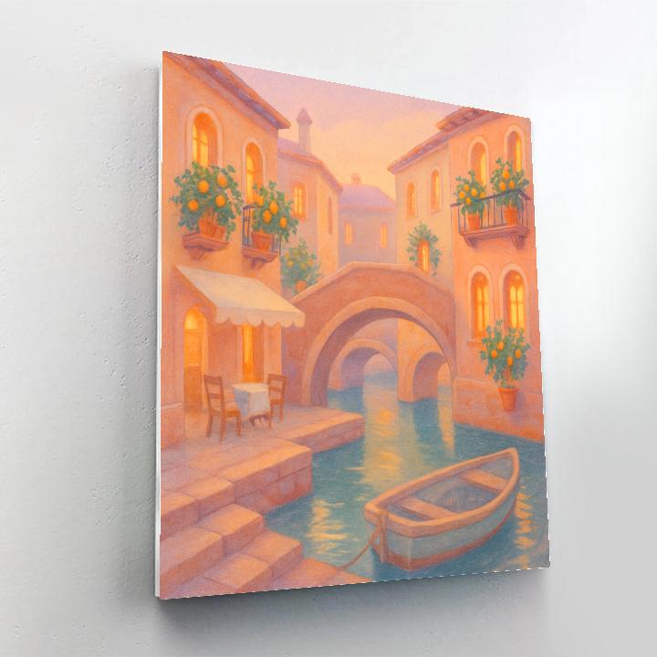 Apricot Dawn Over The Courtyard Canal Paint by numbers kits