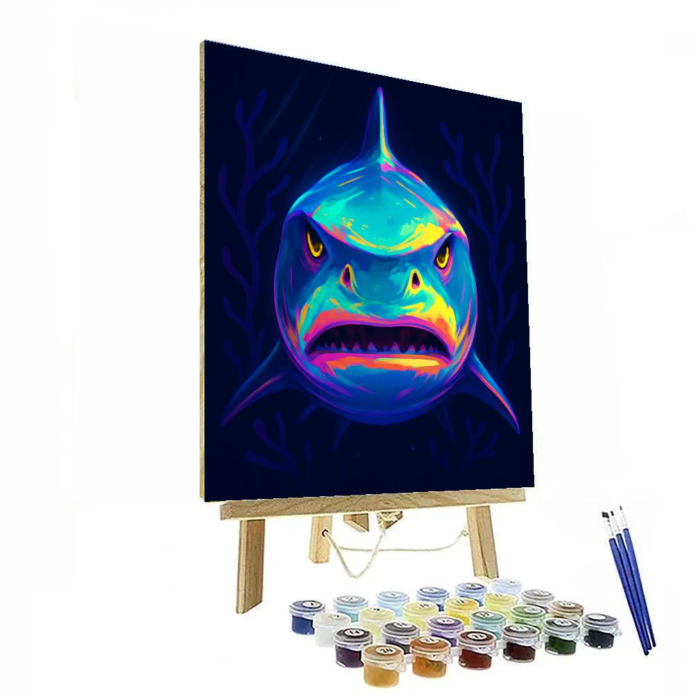 Neon Reef Tiger Shark Painting by numbers kit
