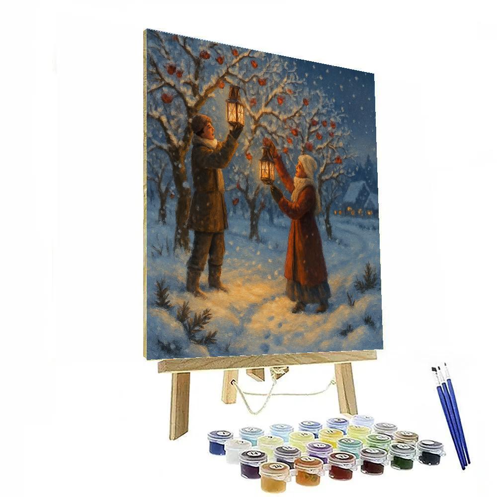 Lantern Makers In The Snowy Orchard paint by numbers