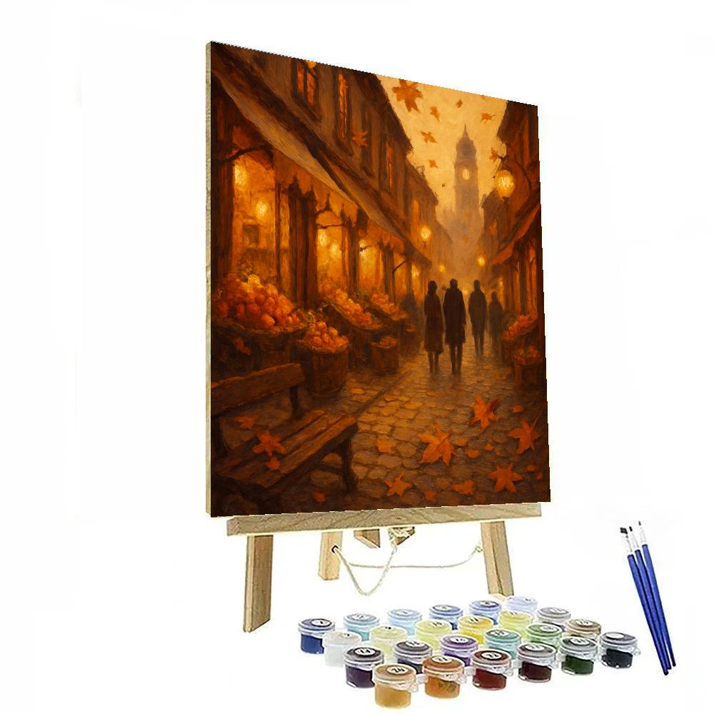 Autumn Ember Market Street Paint by numbers art