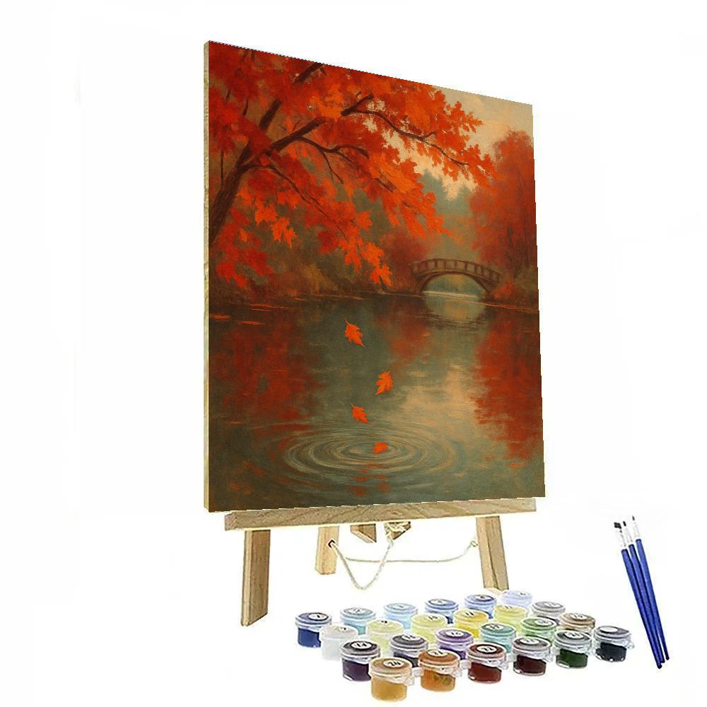 Autumn Maple Reflections On Quiet Cove DIY paint by numbers