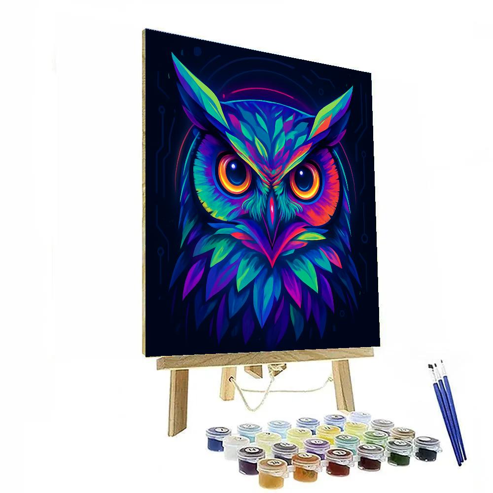 Chromatic Circuit Owl Number painting