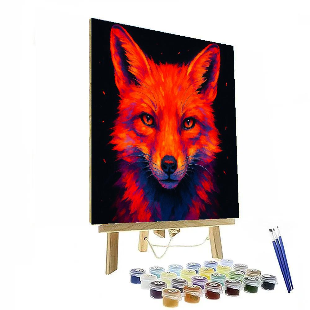 Inferno Ember Fox Paint by numbers art