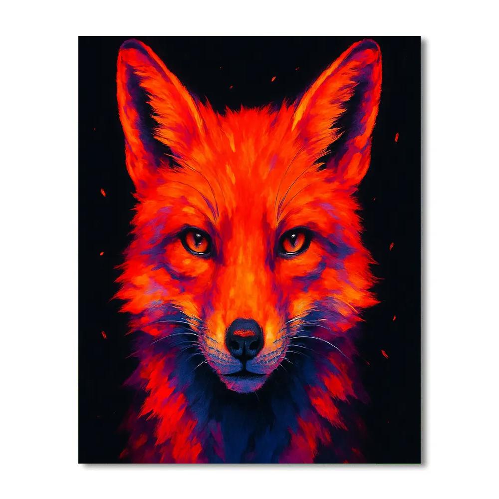Inferno Ember Fox Paint by numbers art