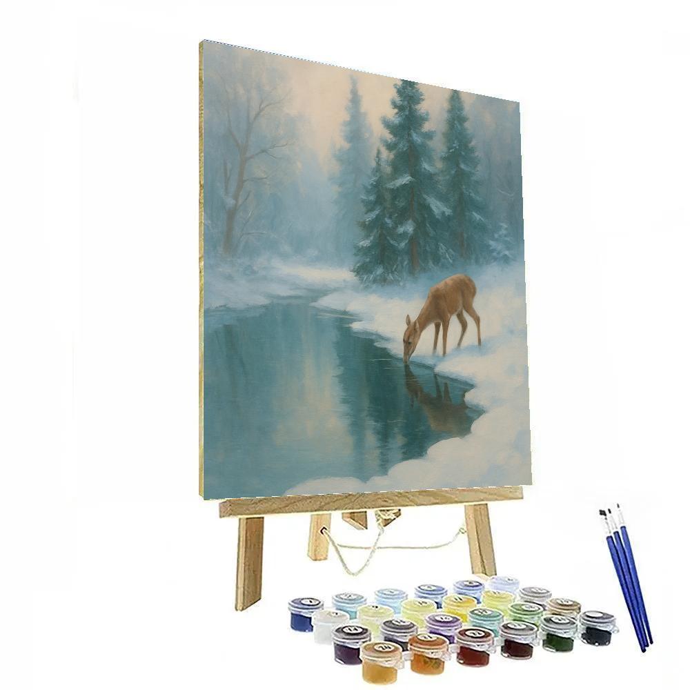 Winter Calm On A Frozen Edge Pond painting number kit