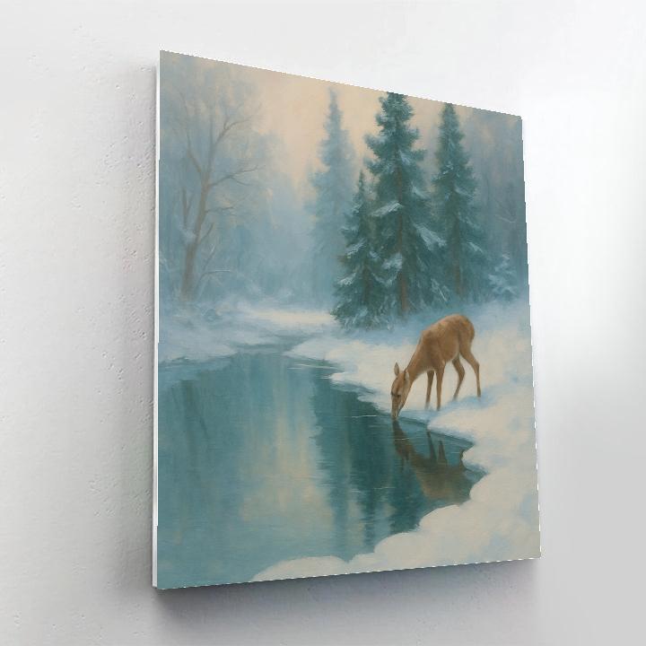 Winter Calm On A Frozen Edge Pond painting number kit