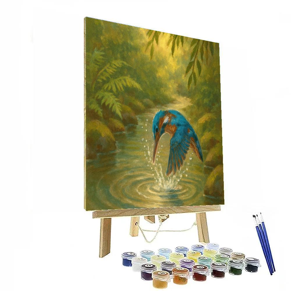 Kingfisher Splash In A Quiet Creek Bend Paint by numbers kits