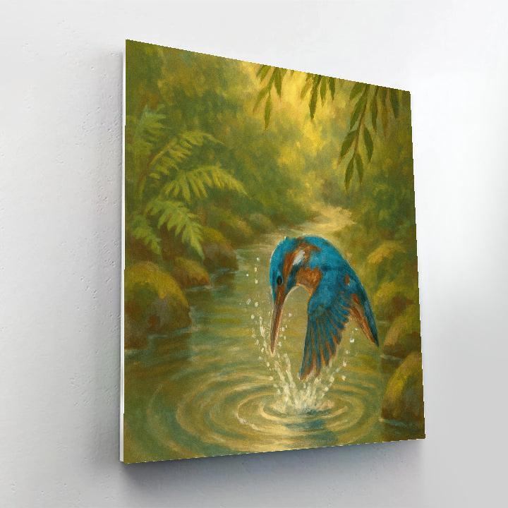 Kingfisher Splash In A Quiet Creek Bend Paint by numbers kits