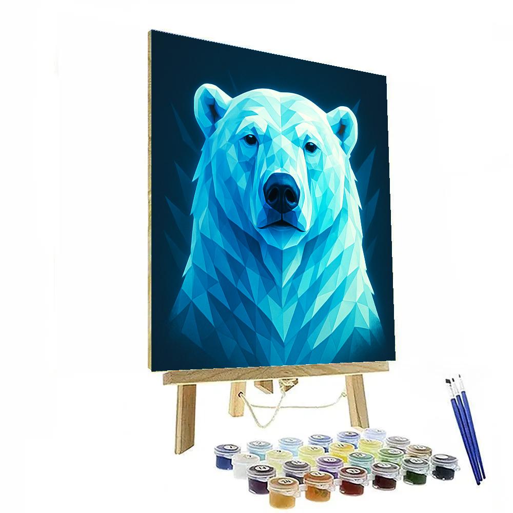 Cobalt Glacier Polar Bear painting number kit