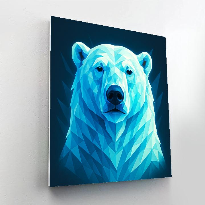 Cobalt Glacier Polar Bear painting number kit
