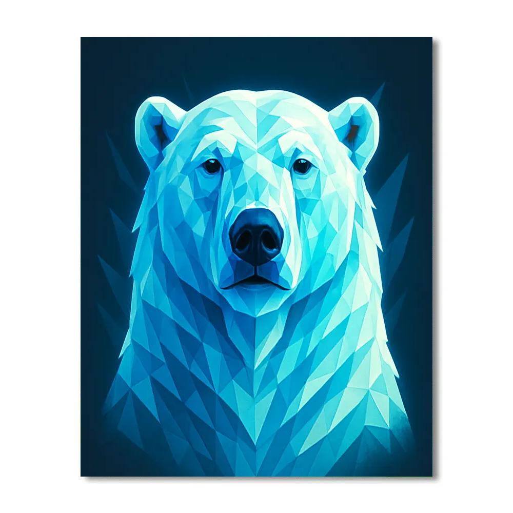 Cobalt Glacier Polar Bear painting number kit