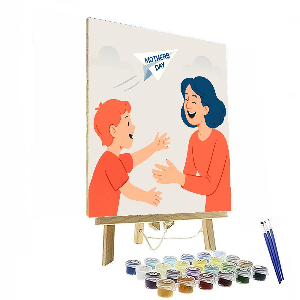 Paper Plane Message To Mom painting number kit