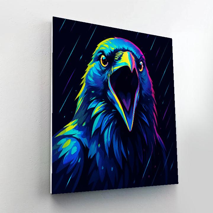 Electric Rain Raven paint by number