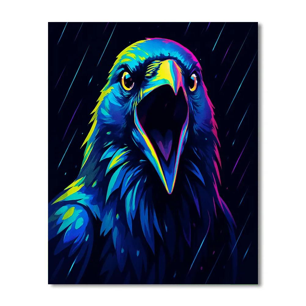Electric Rain Raven paint by number
