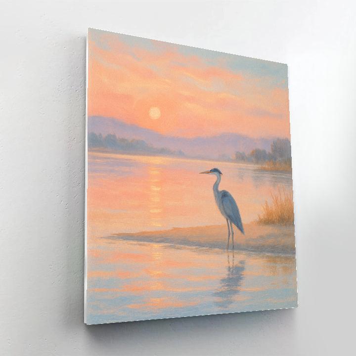 Sunrise Over Sandbar And Quiet Heron DIY paint by numbers