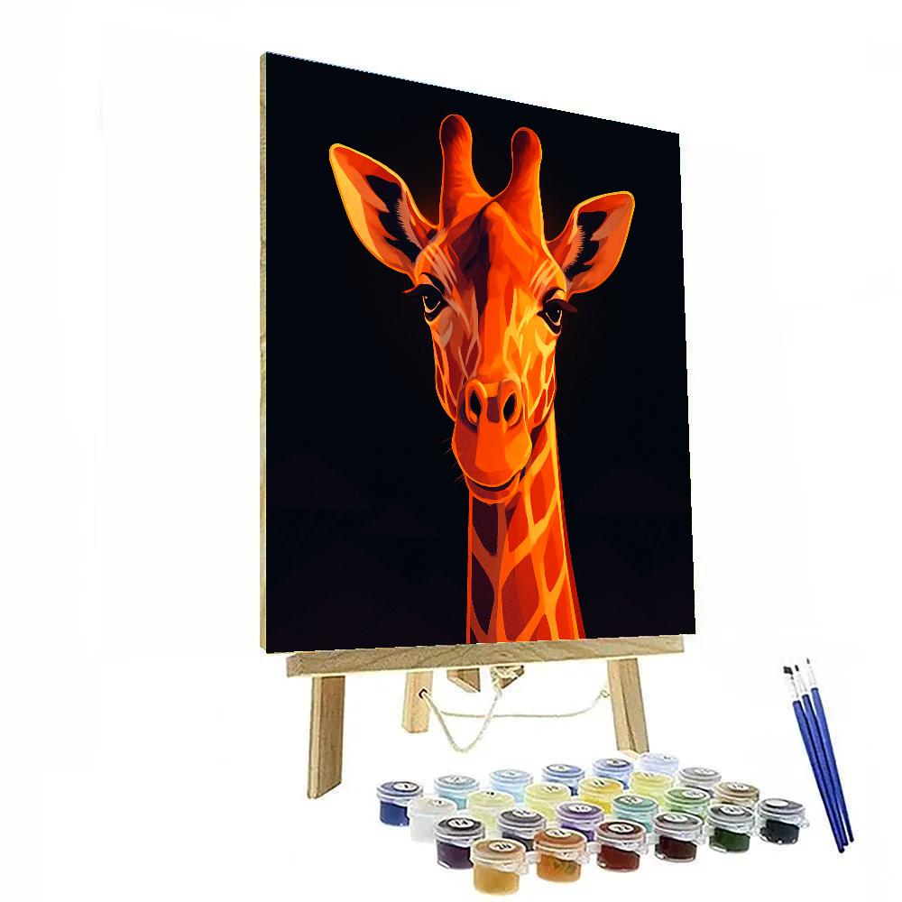 Sunset Prism Giraffe Number painting