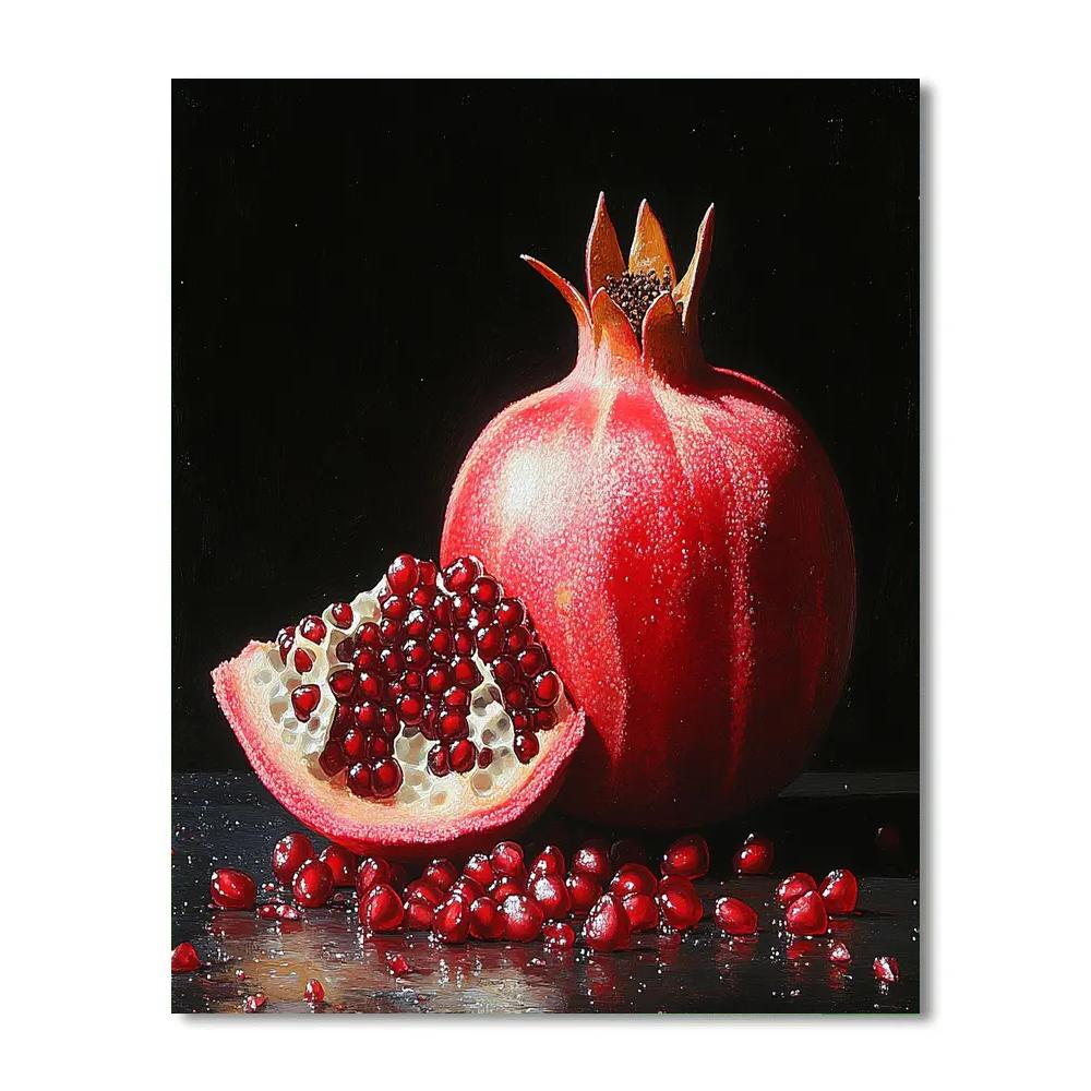 Caravaggio Inspired Eclipse Pomegranate Number painting