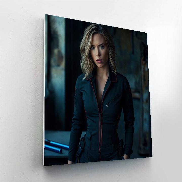 Scarlett Johansson Midnight Poise Of The Black Widow paint by numbers