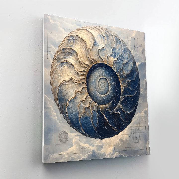 Leonardo Da Vinci Inspired Fossil Spiral Nebula Study DIY paint by numbers