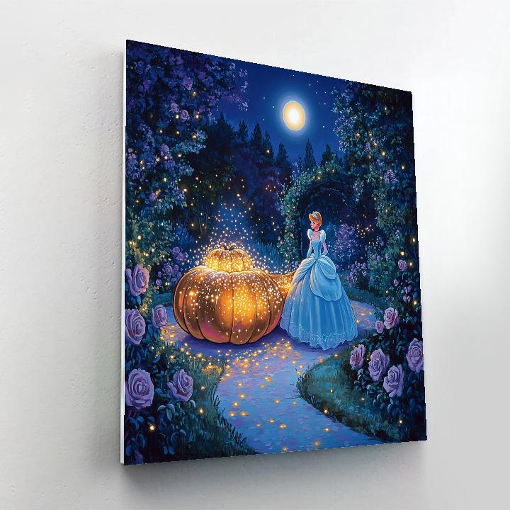 Cinderella Moonlit Garden Carriage Glow Number painting
