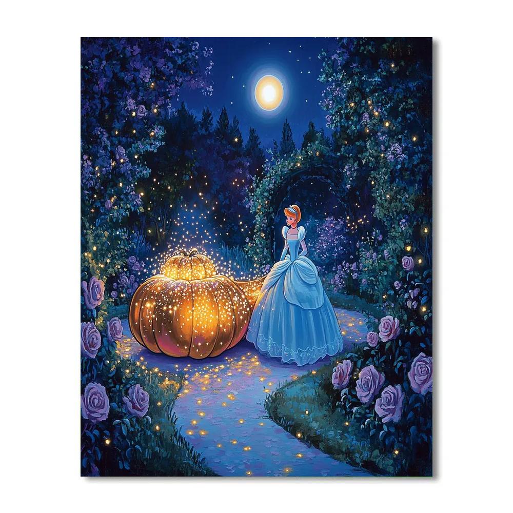 Cinderella Moonlit Garden Carriage Glow Number painting