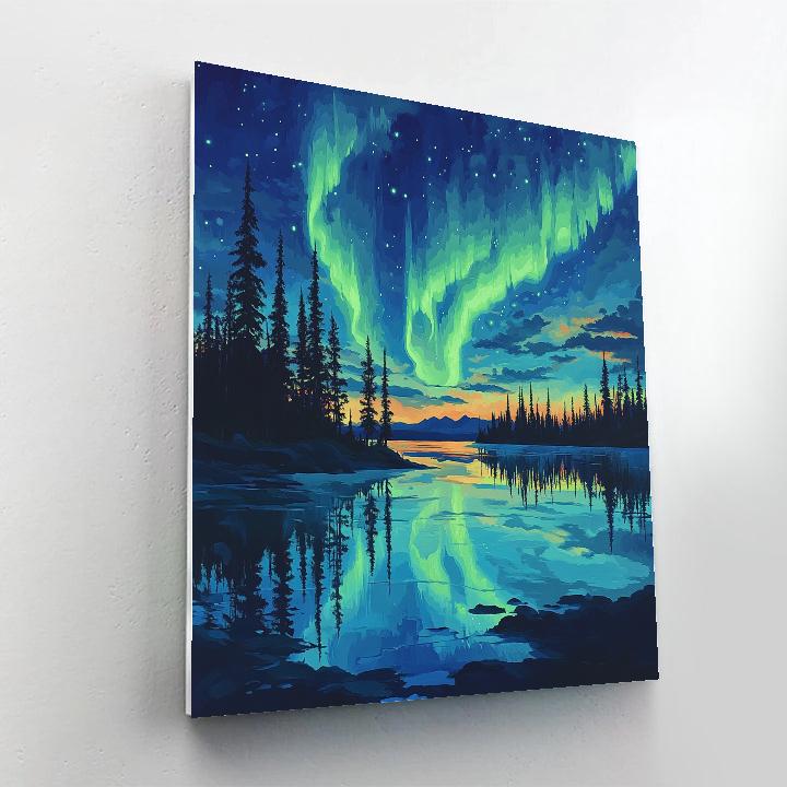 Frederick Varley Inspired Aurora Over Silent Shield Lake Paint by numbers kits