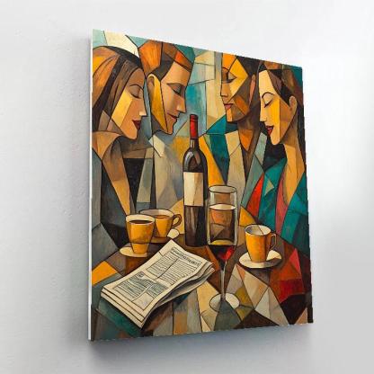 Pablo Picasso Inspired Abstract Cafe Friends paint by color